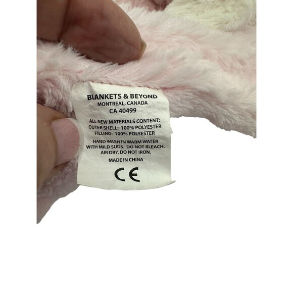 Blankets‎ and Beyond Pink Fluffy Lovey White Rabbit Baby Minky Security Blanket - Picture 4 of 6